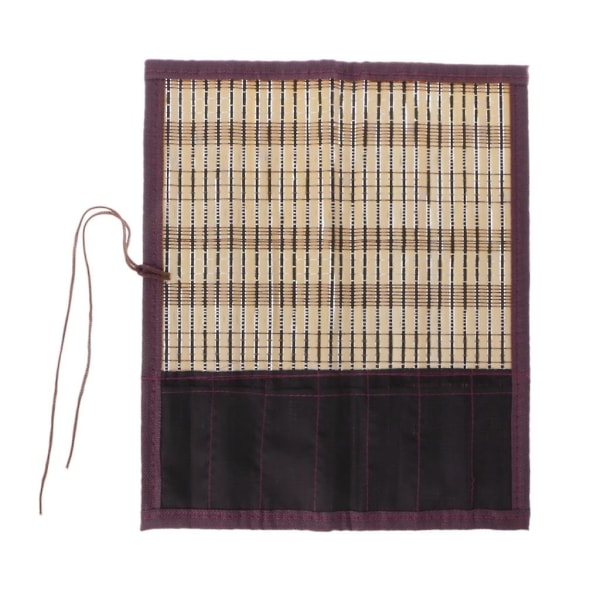 Malebørsteholder Bambus rullepose Kalligrafipenn for etui Gardinpakke