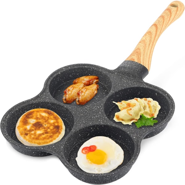 Pandekagepande, 4 forme pande, stegt æg pande, pandekage maskine, 4 huller pandekage pande non-stick pande omelet pande til stegt æg, hamburger