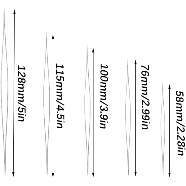5 perler nåler, perlenåler, til håndverk og smykkeproduksjon