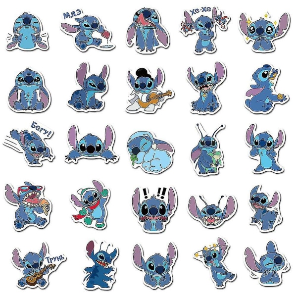 50 kpl / set Lilo & Stitch Tarrasarja Set Vedenpitävä Puhelin Pullo Kannettavan matkatavaratarrat