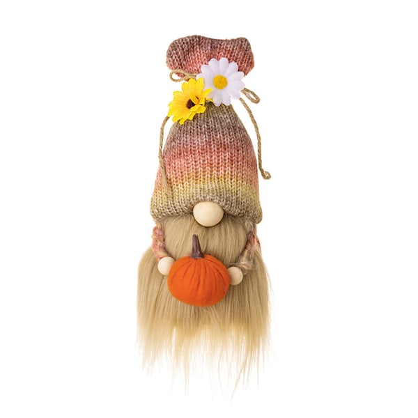 Ny Thanksgiving Rudolph docka dekoration skördesäsong skal hatt håller pumpa ull gnom dvärg