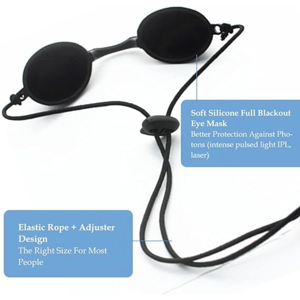 Solarieglasögon, solariumsglasögon, bekvämt hållbart mjukt silikon, svarta glasögon som lämpar sig för skönhetsklinik eller hemmabruk