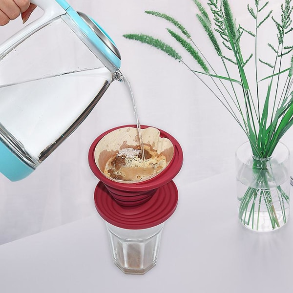 Sammenleggbar kaffetrakt bærbar utendørs håndbrygget kaffefiltertrakt
