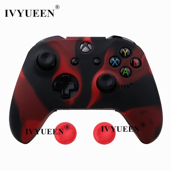 Til Microsoft Xbox One X S Slim Controller Silikone Skin Case + Analog Thumb Sticks Grip Cap Til X Box One 1 X S Gamepad Black Red