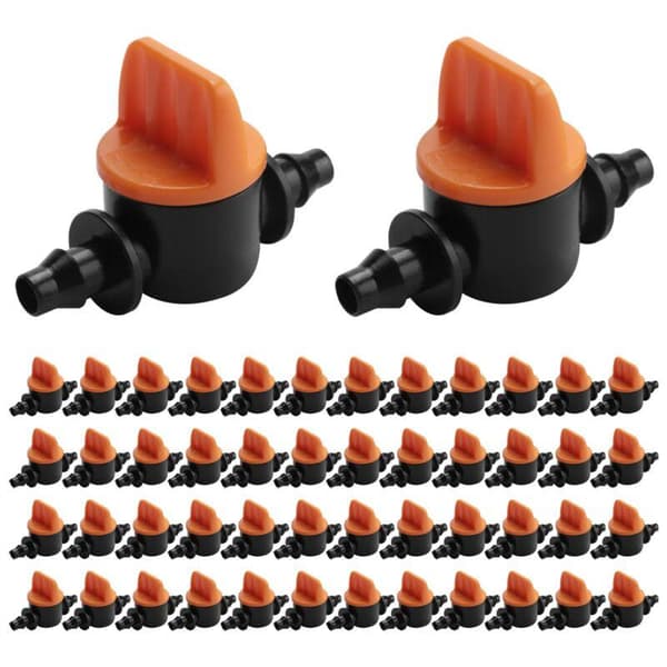 50 pcs 1/4 inch hose Mini Valve 4/7 mm hose guide adapter Barbed Agricultural Drip Irrigation System Coupling
