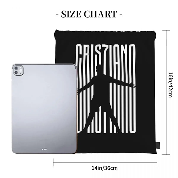 Cristiano Ronaldo Cr7 Ryggsekk Bærbar Trekksekk Lomme Treningsbag 9 9 One Size