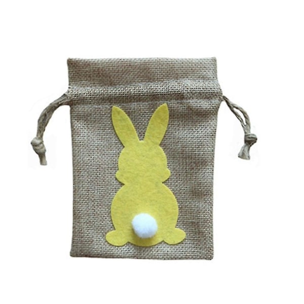 6pcs Cute Rabbit Tail Easter Candy Drawstring Bag For Holiday Party Decoration