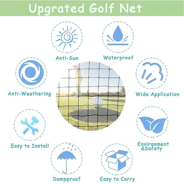 3mx3m golftrening med netting Kraftig slagnett for utendørs--