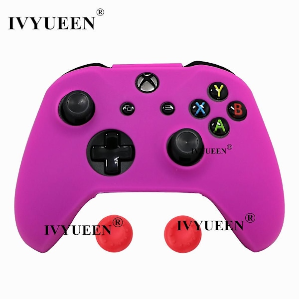 Til Microsoft Xbox One X S Slim Controller Silikone Skin Case + Analog Thumb Sticks Grip Cap Til X Box One 1 X S Gamepad Rose Red