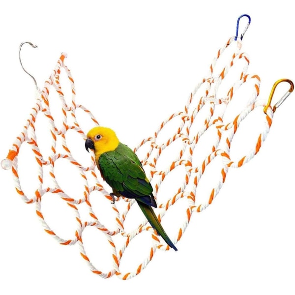 Fuglegyngerstativ, legetøj til fugle Fugleburstolpe Hængende stiger Klatrelegetøj til papegøjeundulater Parakit (tilfældig farve)