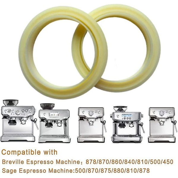 Breville espressomaskine 878/870/860/840/810/500/450 - 2-pak bryggegruppe hovedtætningspakning - 54 mm silikone dampring erstatningsdel