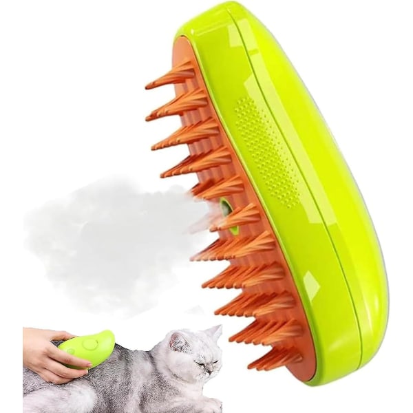 Cat Steamy Brush, 2024 Cat höyryharja hiustenpuhdistusaineeseen, kissan harja höyryllä, 3-in-1 höyryharja kissoille, itsepuhdistuva höyryinen kissanharja
