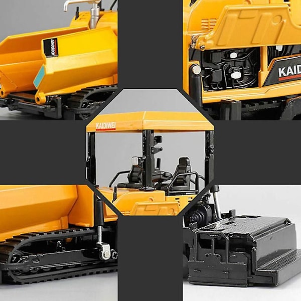 Legert Diecast Asfaltutlegger Asfalt Highway Construction Truck 1:40 Ingeniørkjøretøy Modell Dekorasjon Barneleker Gul Yellow