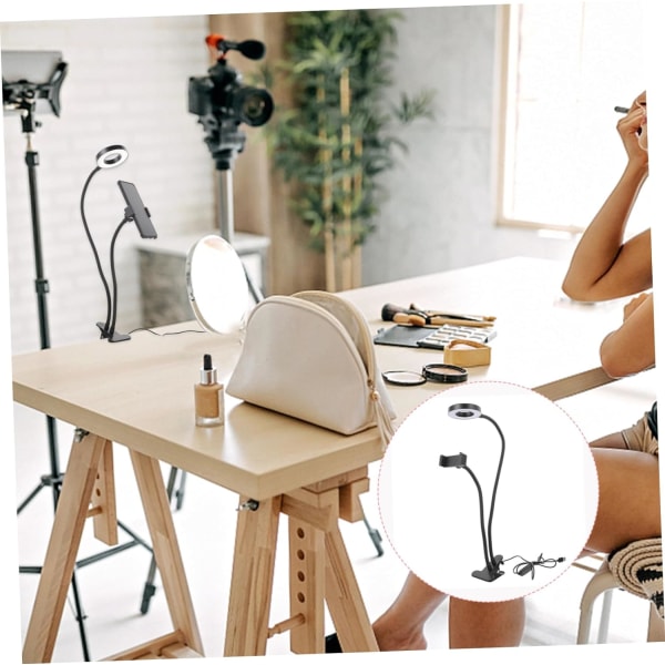 1 sett to-i-ett fylllys Mini Ring Light for telefon LED Ring Light Fotografering Ring Light Klips på Ring Light Sminke Lys