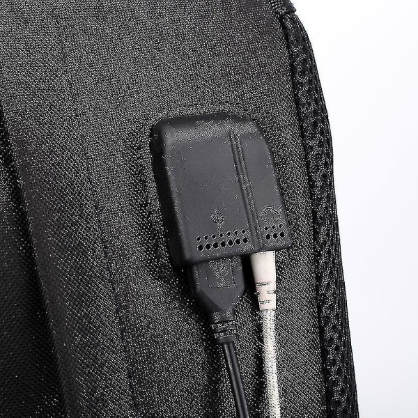 kryp-Svartrosa ryggsäck USB uppladdningsbar ryggsäck Student skolväska-
