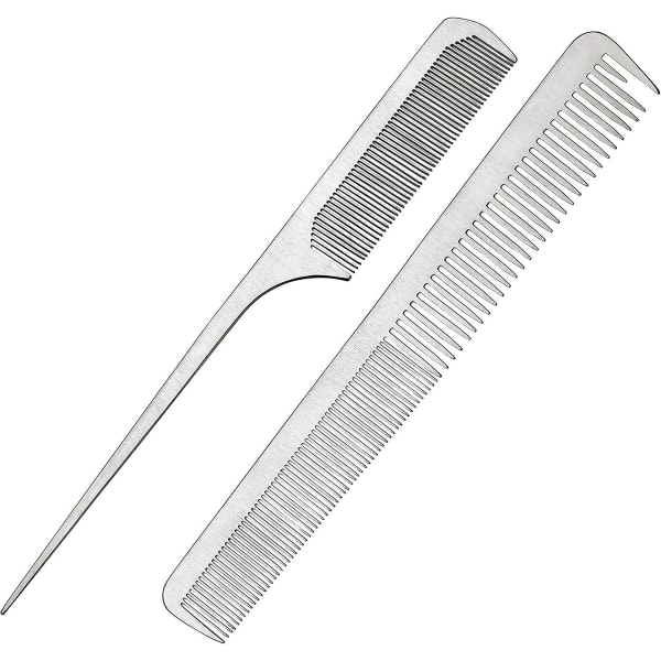 2-pack Metal Barber Comb Set Pack För Lmell Herr & Dam.professionell frisör