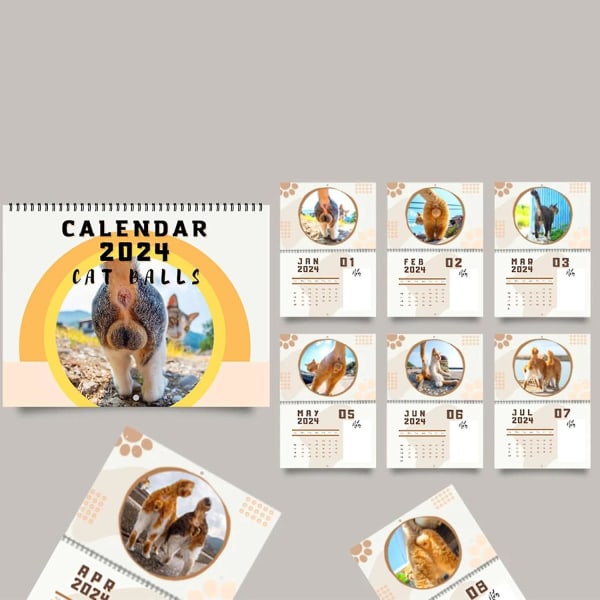 Kalender 2024 Kattebolde, Kattebolde Kalender 2024, Cats Buttholes Calendar, Finurlige Og Sjove Kattebilleder Funny Cat Butthole Calendar Gift 1pcs