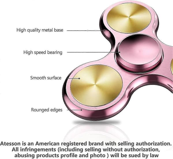 Fidget Spinner-legetøj i rustfrit stål - højpræcision til stresslindring A-rosegold-solid