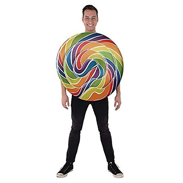 Voksne Piger Regnbue Slik Udklædning Tunika Halloween Kostume Mænd 2022 Børn Lollipop Kostume Adult