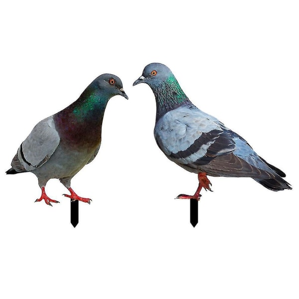 2 kpl Pigeons Garden Stakes -koristelu Maaperä Lifelike Pigeons Veistos Akryyli Eläimet Stakes-o