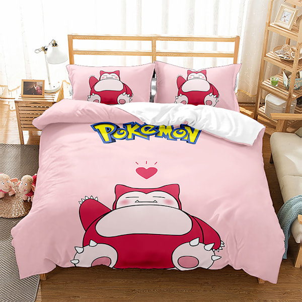 3D digitaltryckt påslakan örngott sängkläder tecknad Pikachu tredelat set hemtextil fyrdelat set 13 140*210
