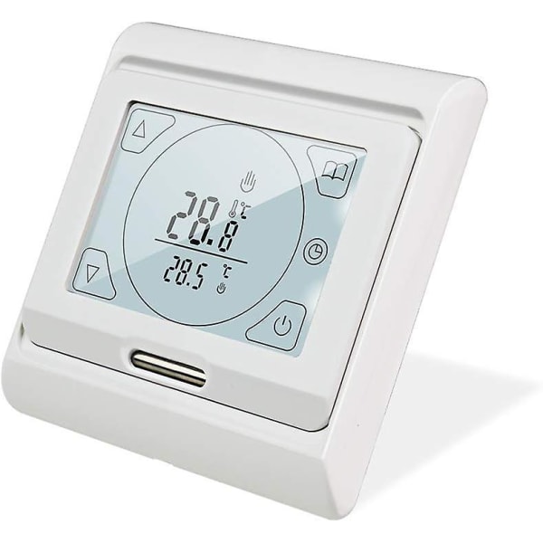 2024 16a Programmerbar Elektrisk Gulvvarme Termostat Med Sensor, Digital Romtermostat Varmekabel Regulator LCD Berøringsskjerm