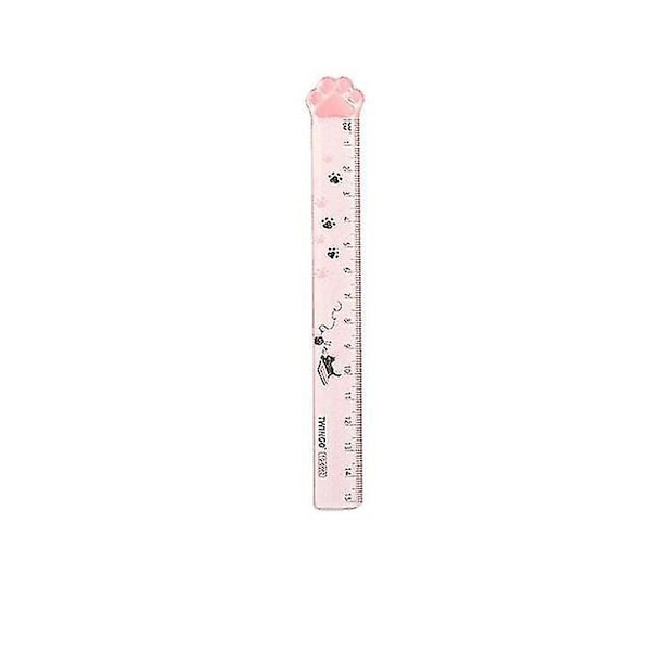 Koreansk Kawaii-linjal | Koreansk skolmaterial linjal - 1 st söt katt - Pink