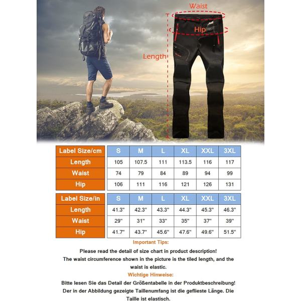 Utendørsbukser for menn Vår Sommer Tynne Vindtett Hurtigtørrende Bukser Shorts for Vandring Camping Trekking Mountain,XL