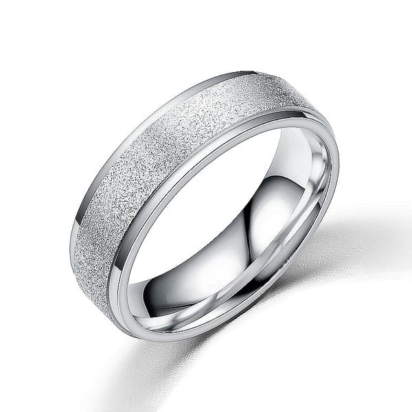 4-delt sandblæst wolframring sæt - 4 farver, 6 mm, unisex bånd