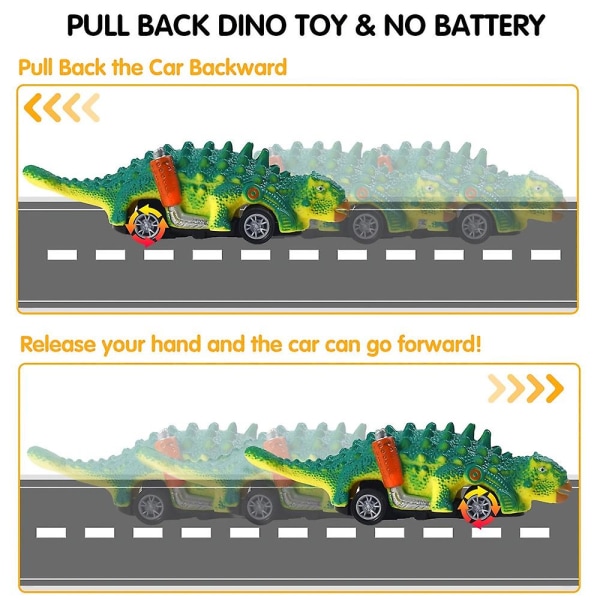 6 stk dinosaurleker trekk tilbake biler for gutter jenter kjøretøy for bursdagsfest gaver