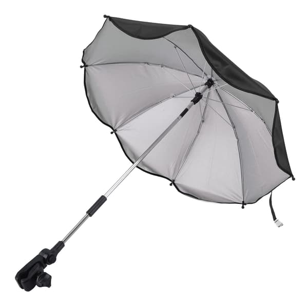 14 inch Universal Stroller Umbrella with UV Protection Adjustable Stroller Parasol Black (Silver Glue)