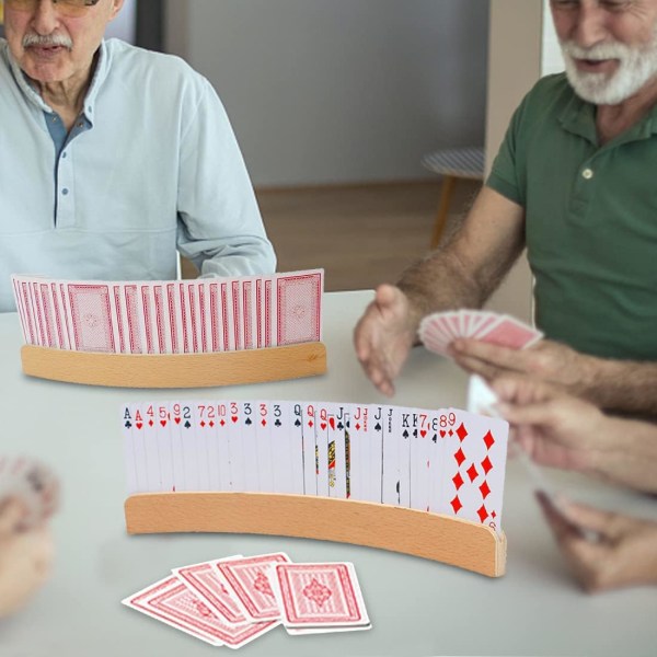 Kortspillholder, 2 stk pokerholder, spillekortholder, håndfri kortholder, spillekortholder for barn, voksne, eldre, funksjonshemmede