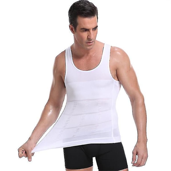 Miesten vartaloa muotoileva aluspaita White S