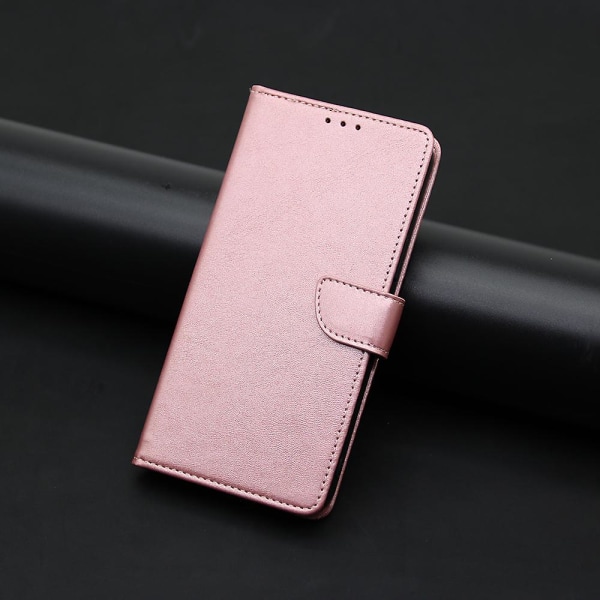 Til Nokia G11 Plus 4g Flip Pu Læder Pung Etui Stand Calf Texture Telefon Cover Rose Gold