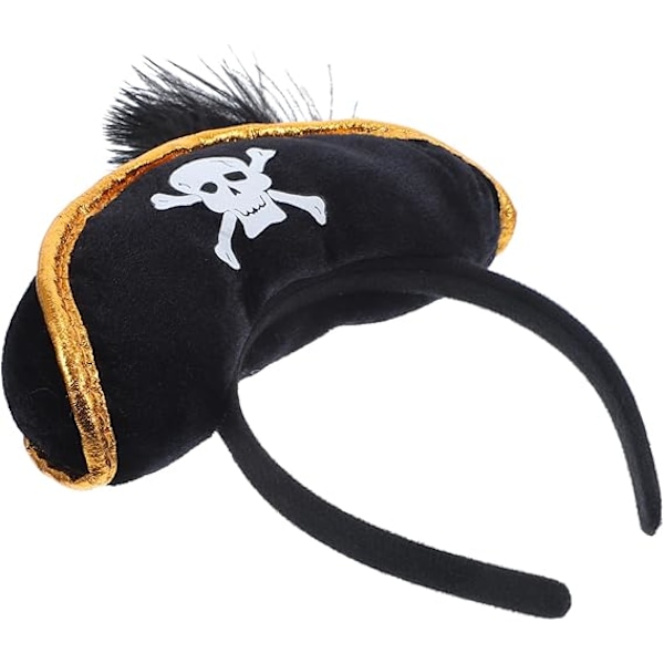 2 stk Skull Hat Hodebånd Svart Halloween Pirathatt Non-woven Stoff