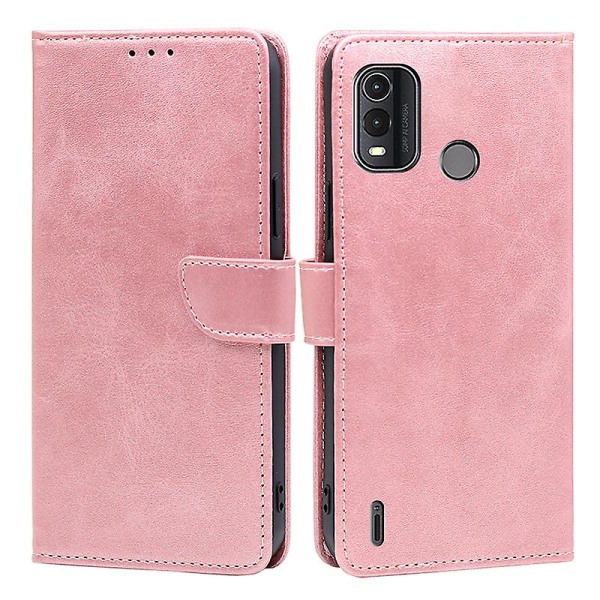 For Nokia G11 Plus 4g Flip PU Læderpung Etui Stativ Kalveskind Tekstur Telefon Cover Rose Gold