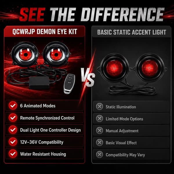 Demon Eye -ajovalot, 6 tilaa, universaali kaukosäädin, LED-autosarja 2PCS
