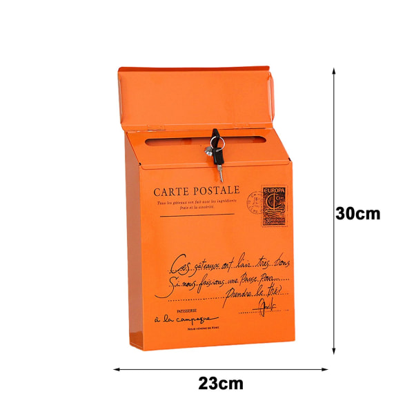 Postboks Forslagsboks Rustikk stil Veggmontert med låsing Secure Vibrant Color Workplace Feedback Box Orange A
