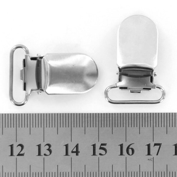 40 X Hängselklämmor Bandkrokar 20 Mm Silverfärgade Silver