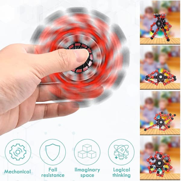 Transformable Sensory Fidget Spinner Toy, Fun DIY Spinning Top Hand Finger Spinner Creative