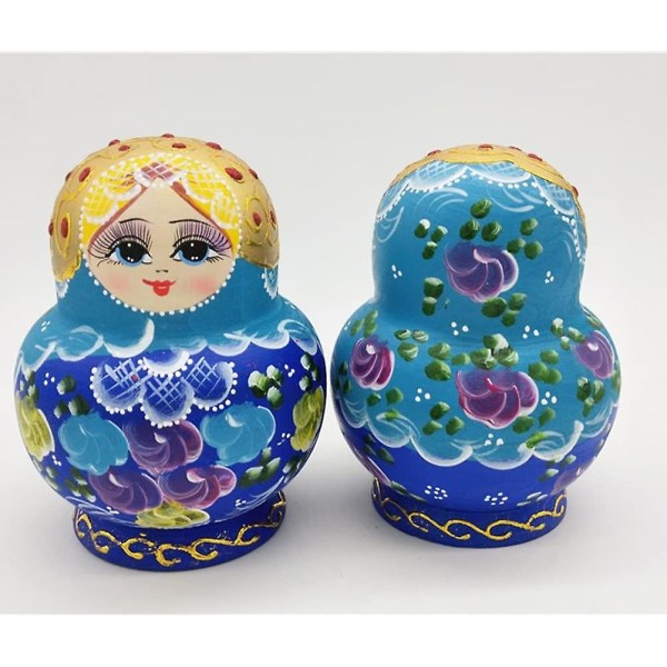 Ryska häckande dockor, 10-delad Matryoshka färgglad stapelleksaksdocka
