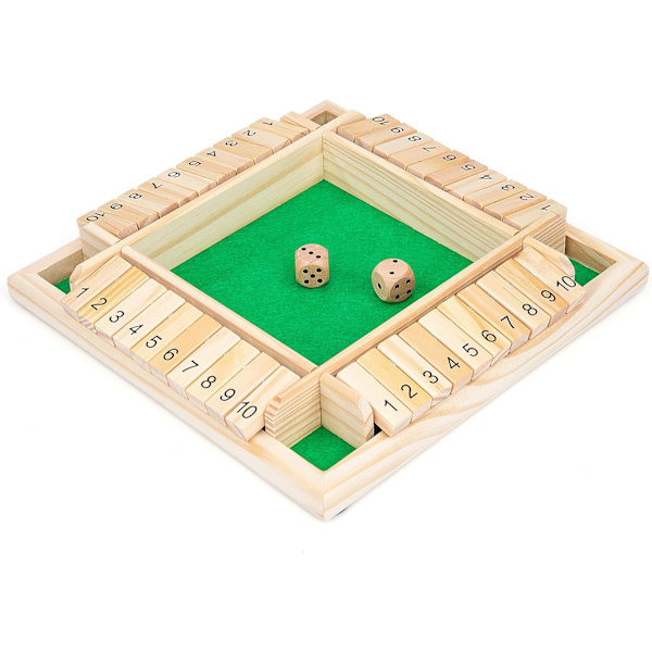 Sulje laatikko -peli, sulje laatikko -peli 2 nopalla, puinen lautapeli matematiikan numeropelit lapsille aikuisille 3 4 5 vanhemmille ja lapsille juhlat