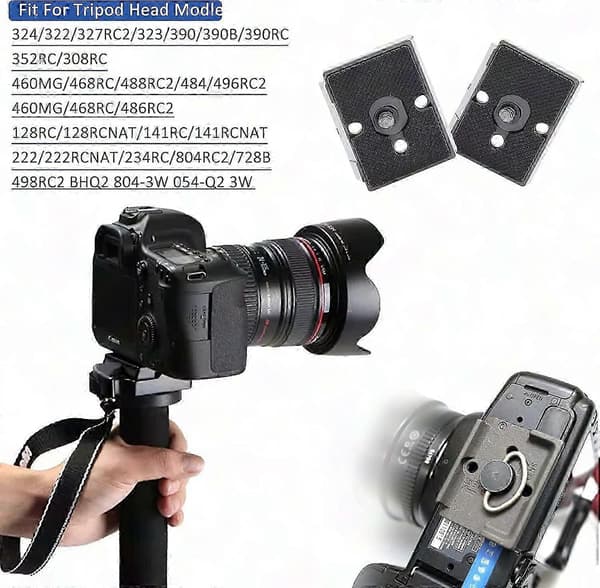 2 stk. Quick Release Plade til Manfrotto 200PL-14 RC2 Tripod Hoved, Kameramonteringsplade