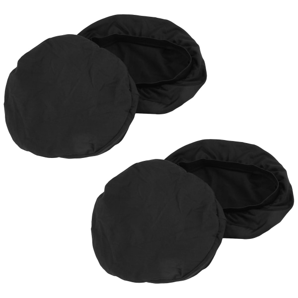 4 pakke runde barstole - superbløde og vaskbare elastiske afføringspude betræk til bar 12- Black