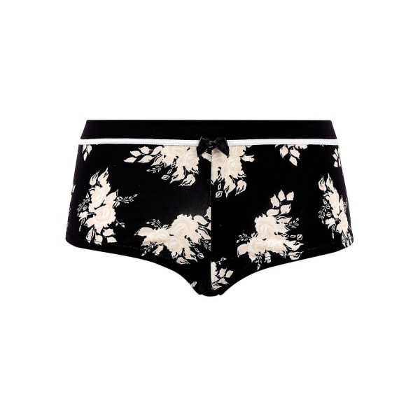 Datian 12648-d-002 Svart, blomsterbukse shorts for kvinner, gutteshort