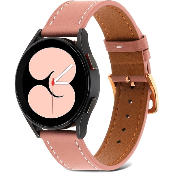 Galaxy Watch 4 ranneke, 20 mm aitoa nahkaa oleva vaihtohihna, joka on yhteensopiva Samsung Galaxy Watch 4 40 mm/44 mm, Galaxy Watch 4 Classic 42 mm/46 mm kanssa -
