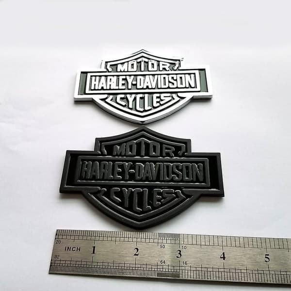 2x OEM Harley Davidson Bränsletank Krom Emblem - 3D Logotyp Ersättningsmärken