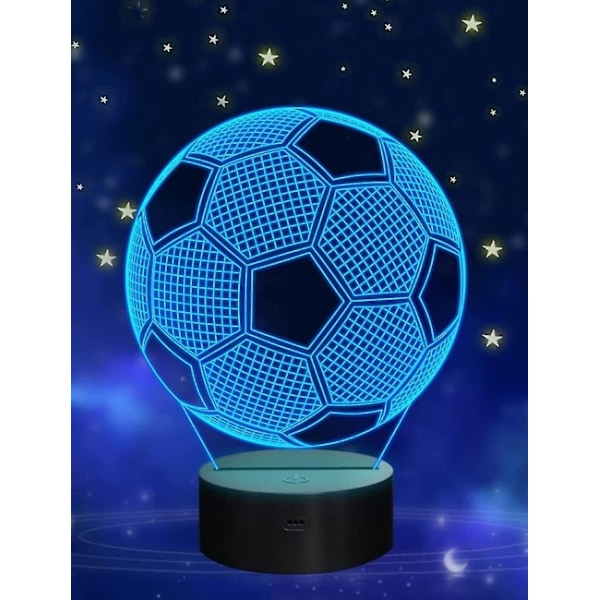 3D LED-illusion Fotboll Nattlampa Fjärrkontroll Touchkontroll Bordlampa Barnpresent color02