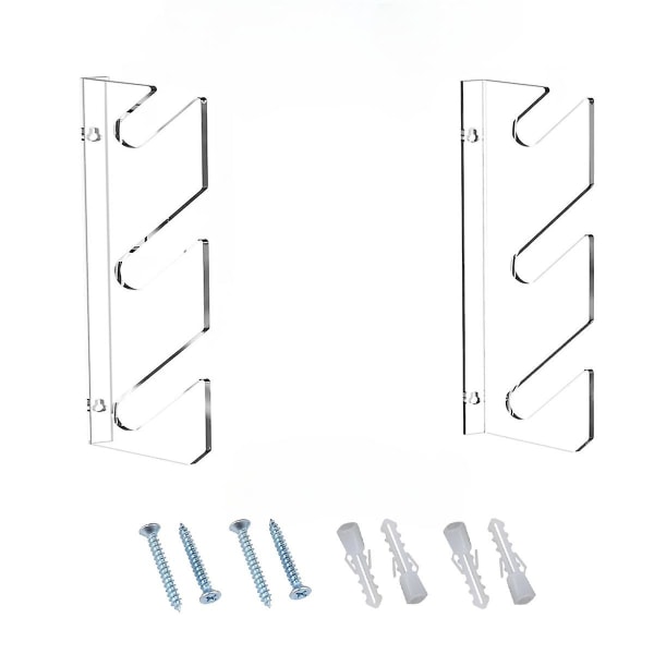 1 par Skateboard Display Rack Akryl Väggstativ Fast montering inomhus Flytande Skateboard Förvaringsfäste Vägghållare Transparent