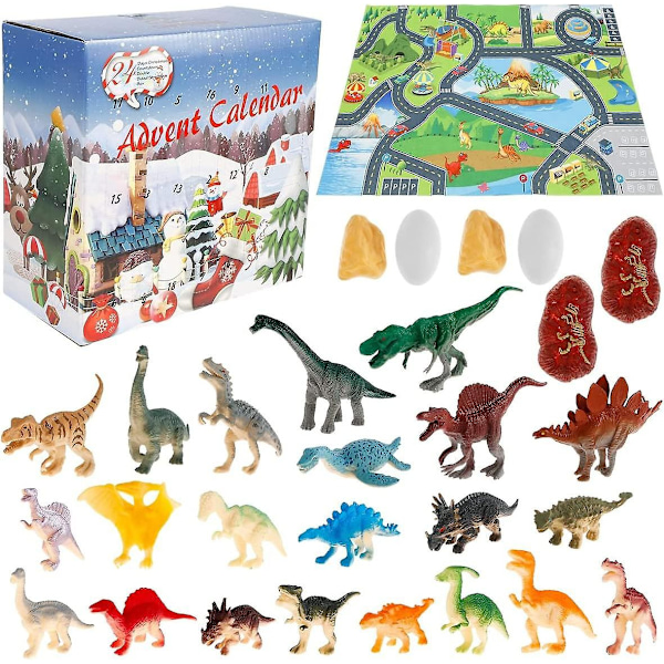 Populær jule-nedtællings-dinosaur-blindboks-julekalender DIY Tyrannosaurus Rex dinosaur-legetøjsæt